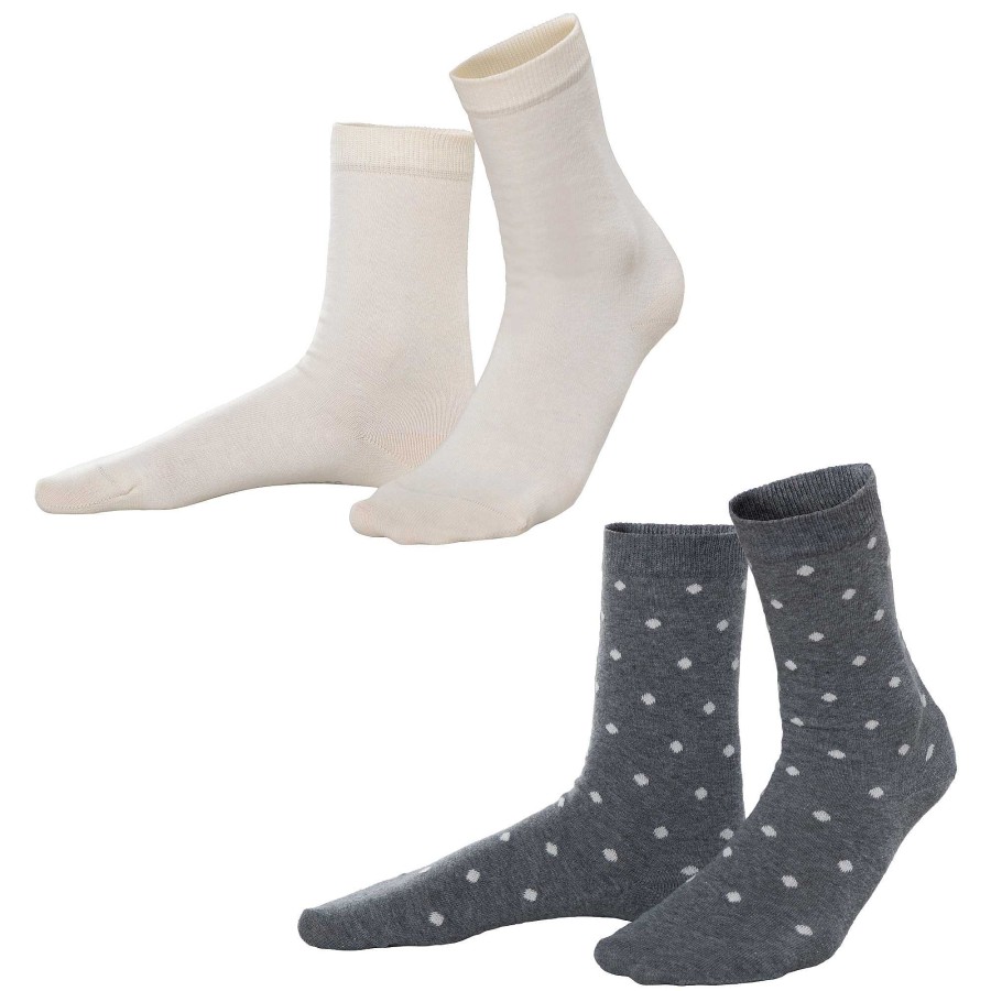 Socks & Tights | LIVING CRAFTS Bettina | Socks, Pack Of 2 Stone Powder