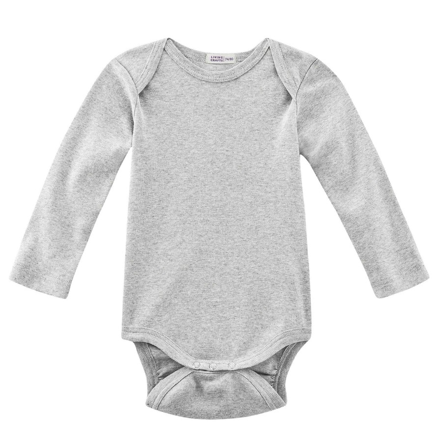 Bodys & Romper Suits | LIVING CRAFTS Herby | Long-Sleeved Body Grey Melange