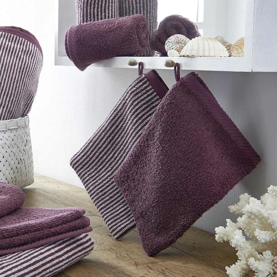 Bathroom & Spa | LIVING CRAFTS Barcelona | Washing Glove, Pack Of 2 Light Plum/Natural