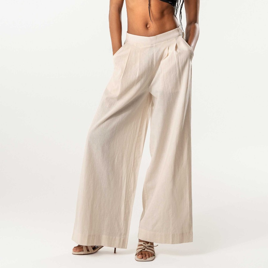 Jeans & Trousers | LIVING CRAFTS Truestory Duyen | Wide Leg Trousers Sand