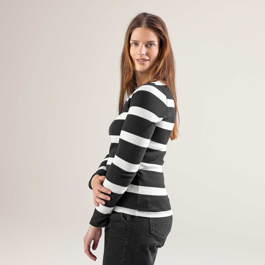 Shirts & Tops | LIVING CRAFTS Paula | Long-Sleeved Shirt Black/Cream