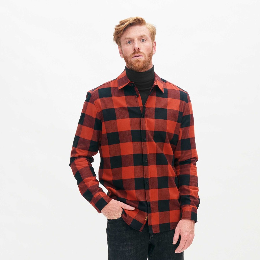 Shirts | LIVING CRAFTS Nikolai | Shirt Burnt Brick/Black