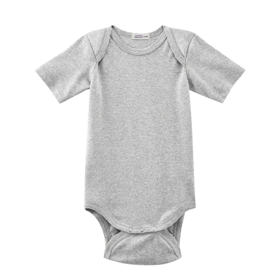 Bodys & Romper Suits | LIVING CRAFTS Honey | Short-Sleeved Body Grey Melange