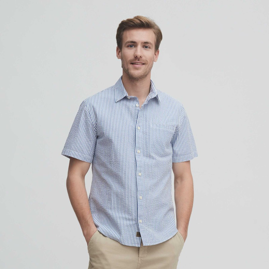 Shirts | LIVING CRAFTS Onel | Short Sleeve Shirt Navy/White