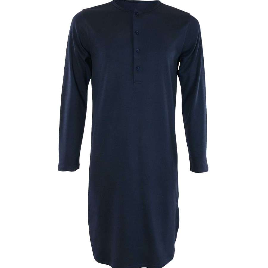 Pyjamas & Nightshirts | LIVING CRAFTS Dominique | Retro Nightshirt Dark Navy