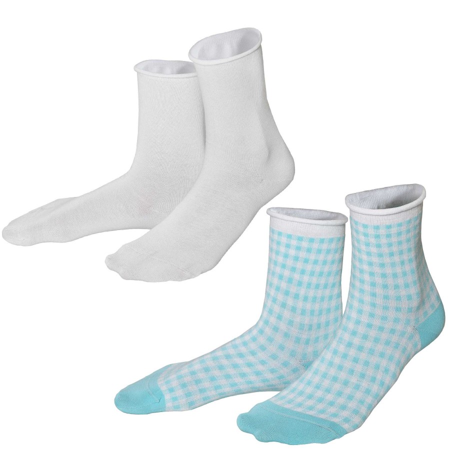 Socks & Tights | LIVING CRAFTS Alexis | Socks, Pack Of 2 Vichy Lagoon